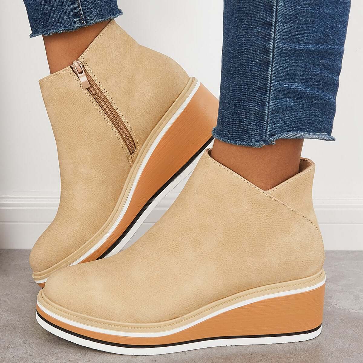 Clea Boots | Stylish Ankle Boots with Zip and Platform, Bold and Comfortable