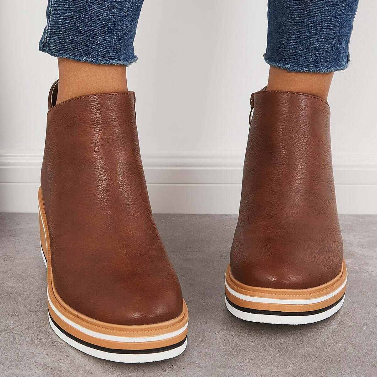 Clea Boots | Stylish Ankle Boots with Zip and Platform, Bold and Comfortable