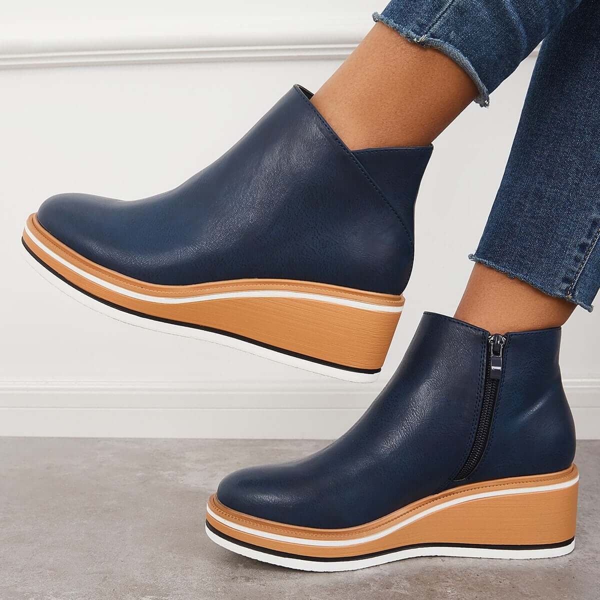 Clea Boots | Stylish Ankle Boots with Zip and Platform, Bold and Comfortable
