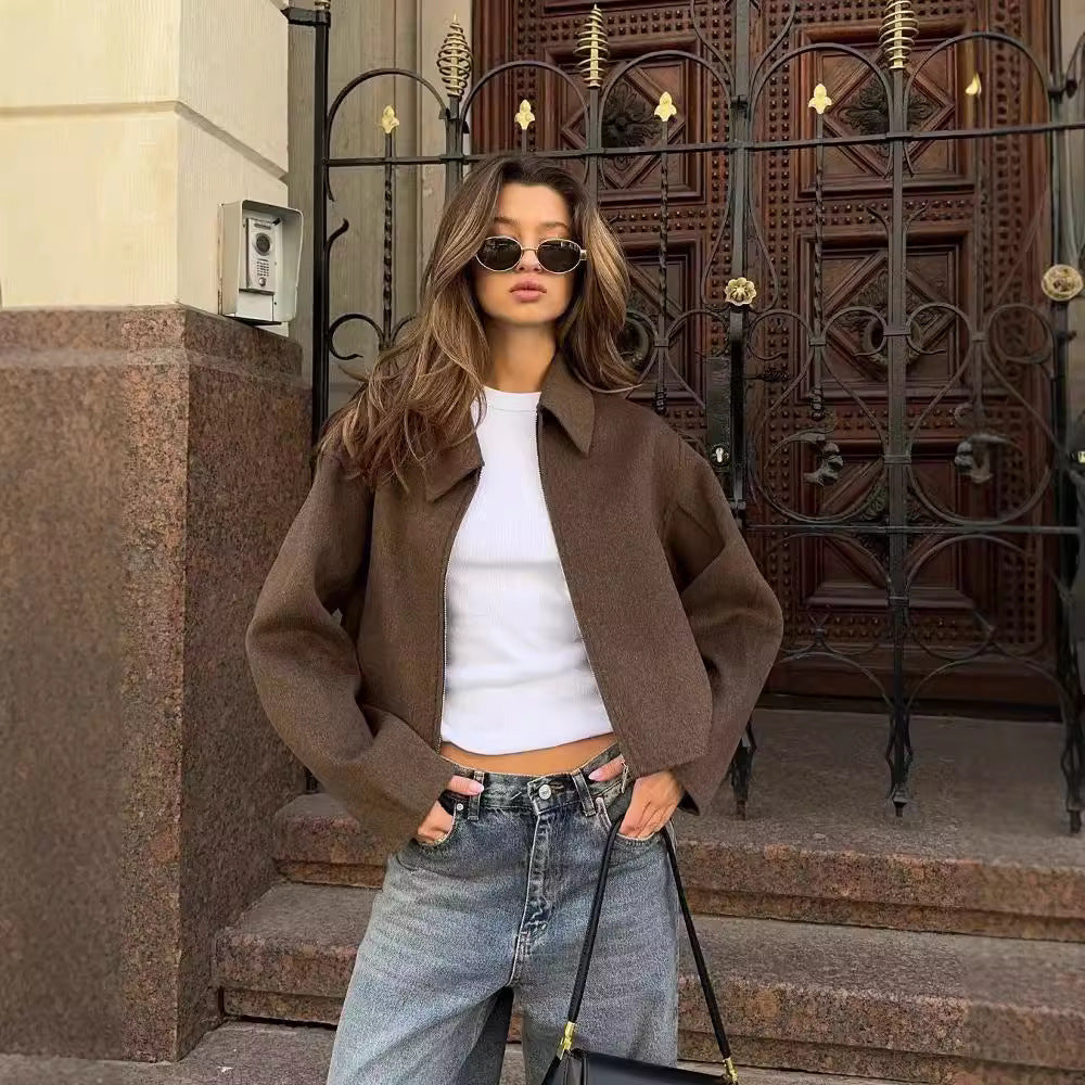 Tahlea Jacket | Autumn Cropped Button-Up Jacket