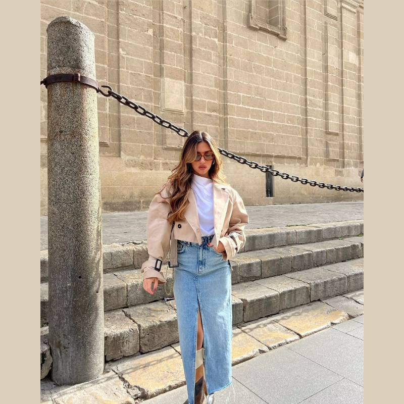 Sheri Jacket | Autumn Cropped Trench Jacket