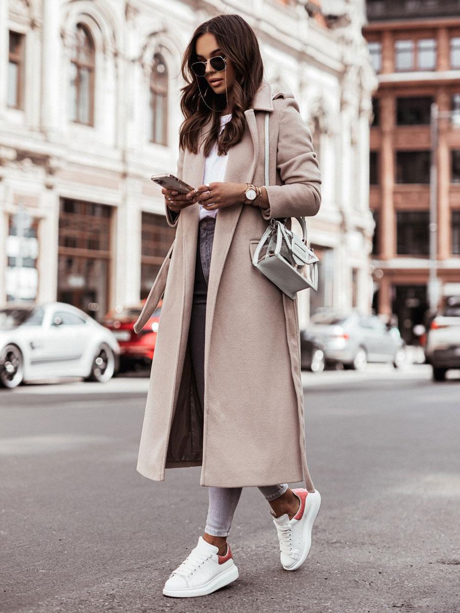 Thea Coat | Autumn Belted Wool-Blend Wrap Coat