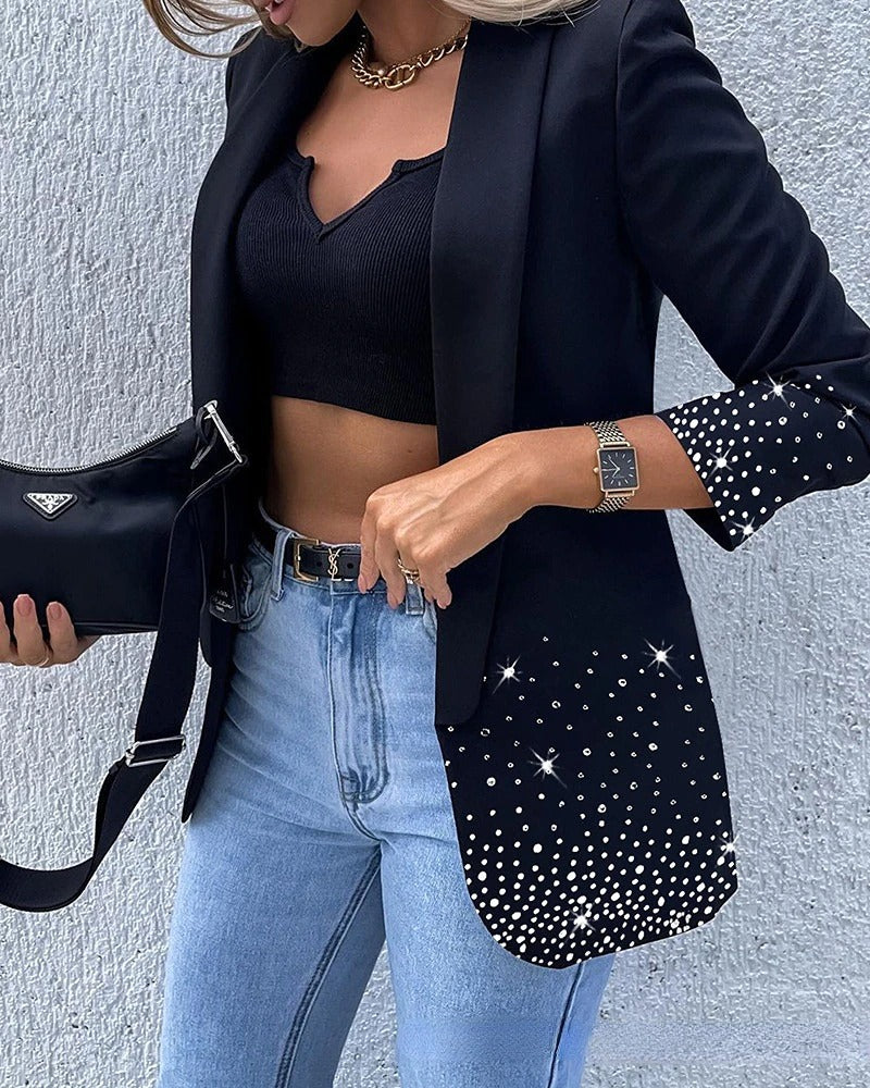 Femie Blazer | Black Studded Long-Sleeve Blazer