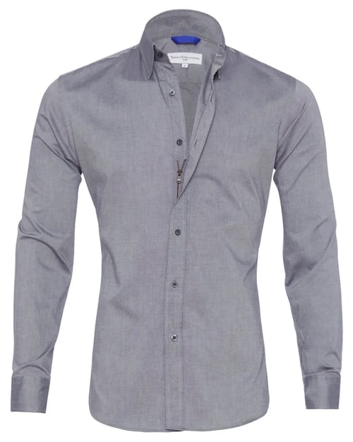 Vasilios Shirt | Oxford Stretch Shirt with Zipper Closure