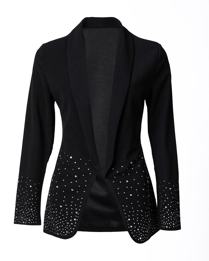 Femie Blazer | Black Studded Long-Sleeve Blazer