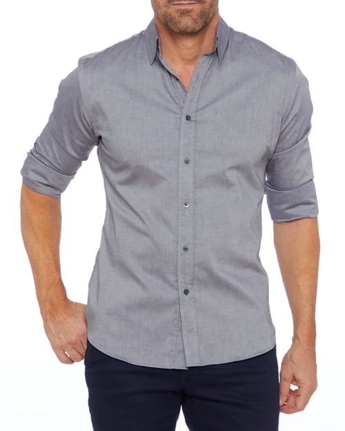Vasilios Shirt | Oxford Stretch Shirt with Zipper Closure