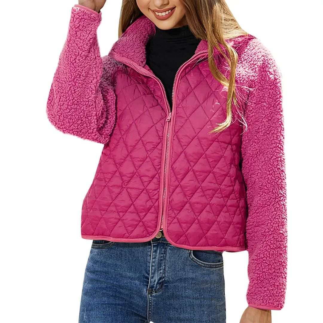 Xharlene Jacket | Women's Autumn Quilted Sherpa Zip Jacket