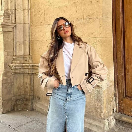 Sheri Jacket | Autumn Cropped Trench Jacket