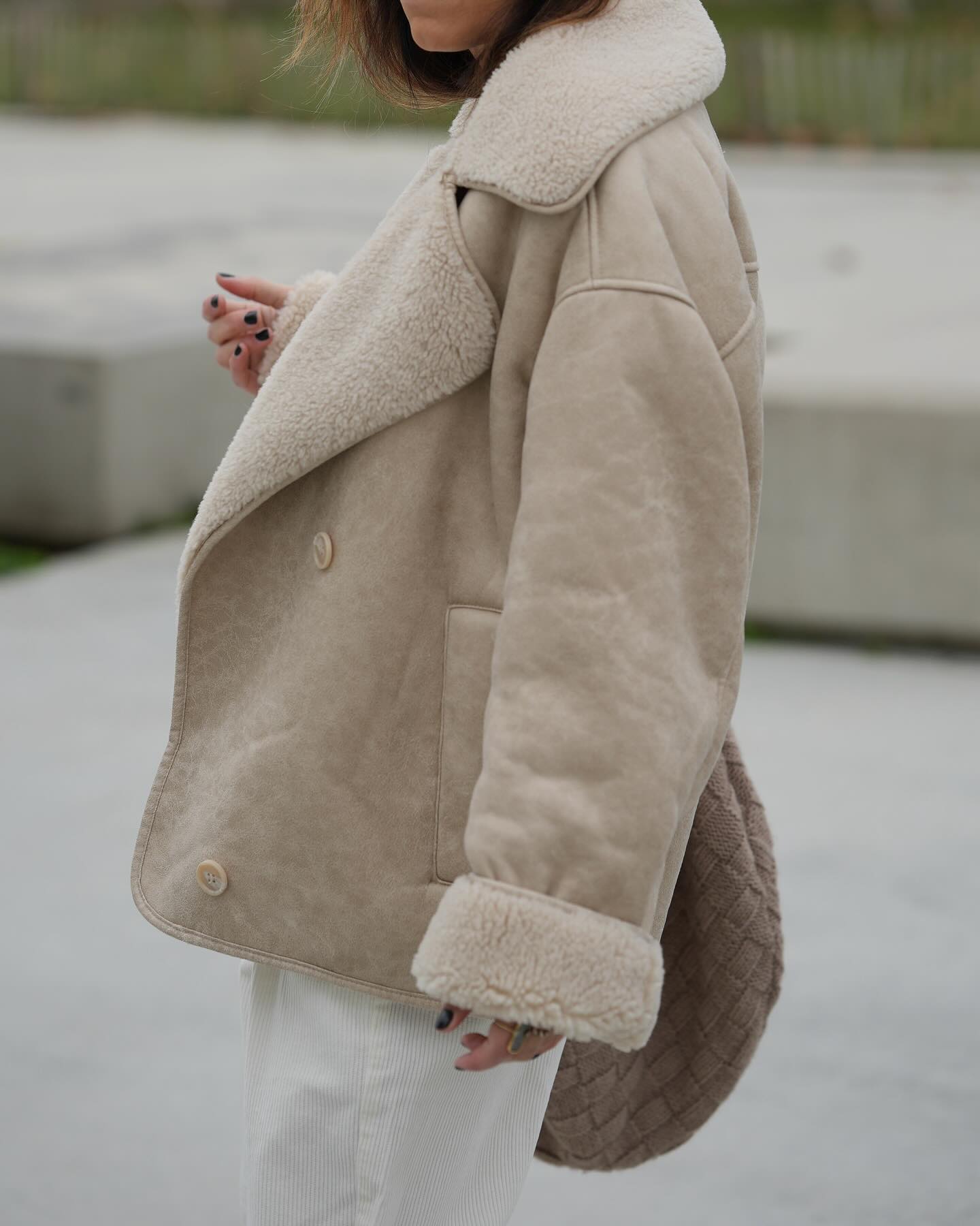 Sapphire Coat | Autumn Shearling-Lined Faux Suede Coat