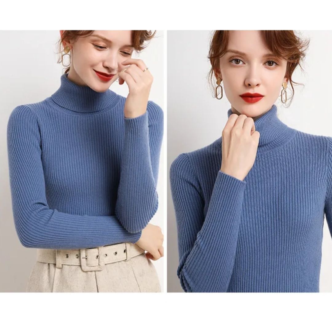 Xaylia Jumper | Women’s Autumn Ribbed Turtleneck Knit Jumper