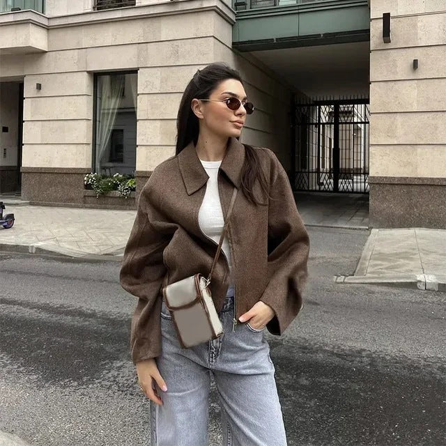 Tahlea Jacket | Autumn Cropped Button-Up Jacket