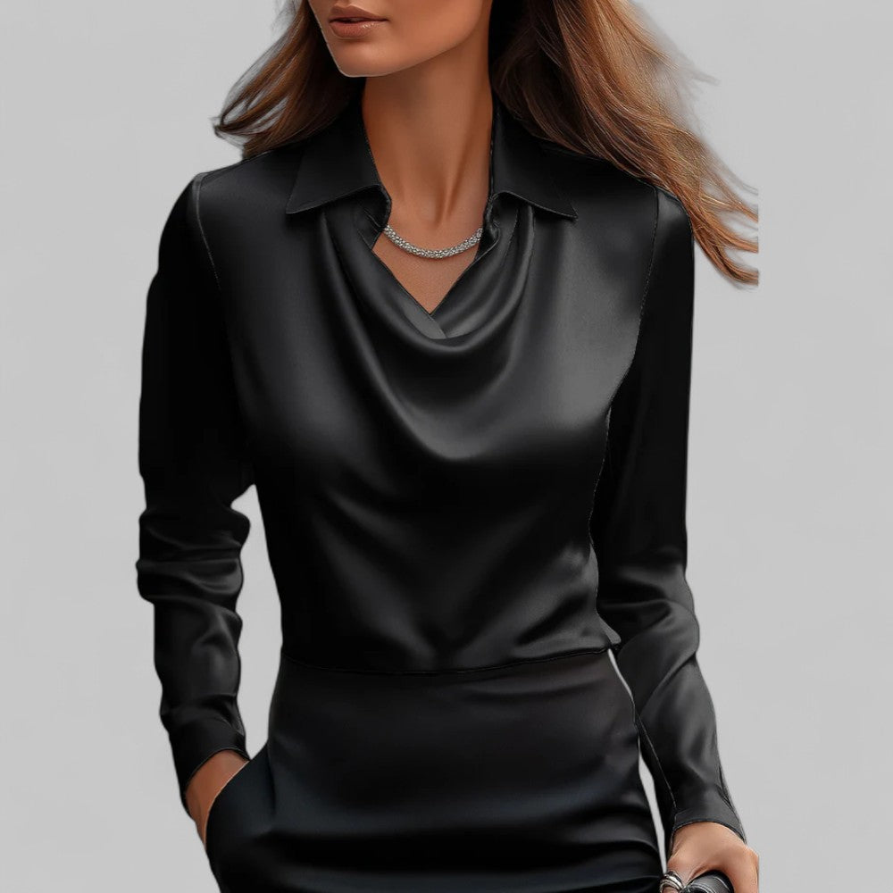 Ezri Blouse | Women’s Winter Elegant Drape Neck Blouse