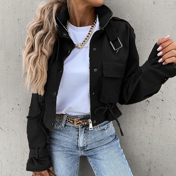 Tonya Jacket | Autumn Cropped Utility Jacket