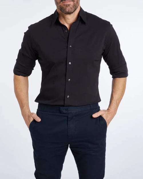 Vasilios Shirt | Oxford Stretch Shirt with Zipper Closure