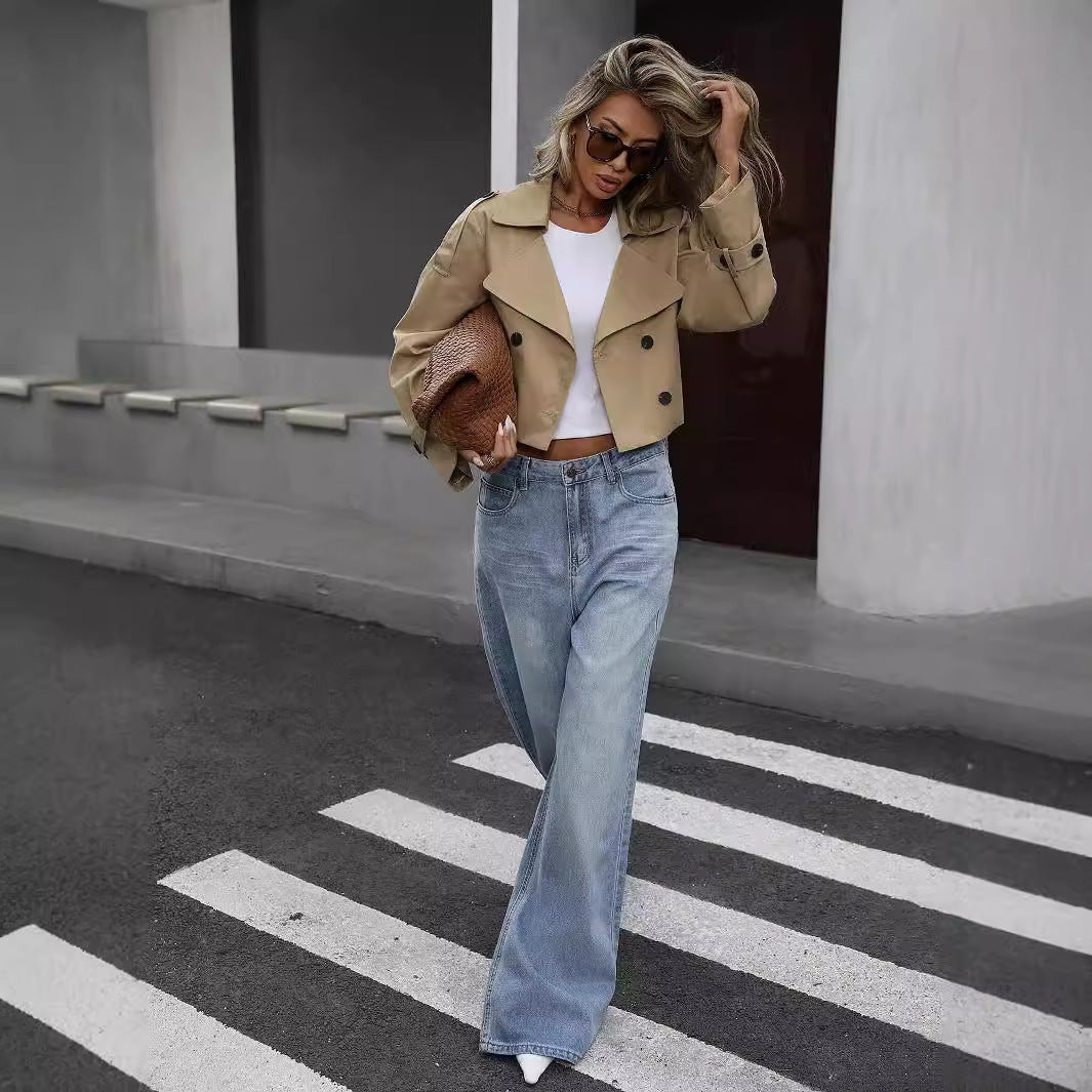 Valda Jacket | Spring Cropped Double-Breasted Trench