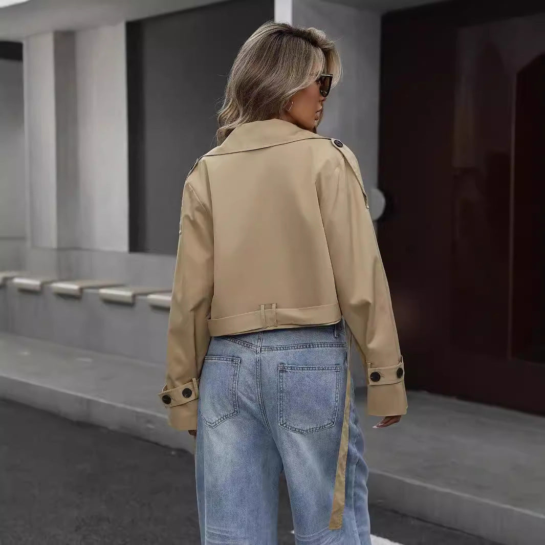Valda Jacket | Spring Cropped Double-Breasted Trench