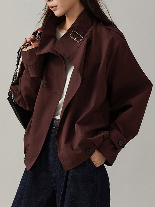 Savannah Jacket | Autumn Buckle-Detail Short Trench