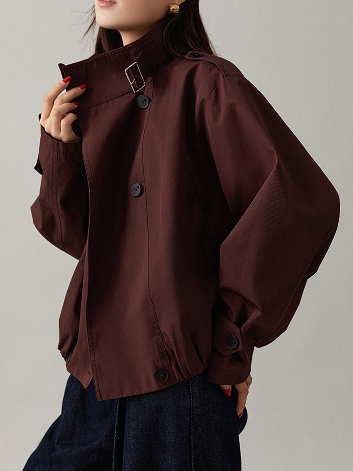 Savannah Jacket | Autumn Buckle-Detail Short Trench
