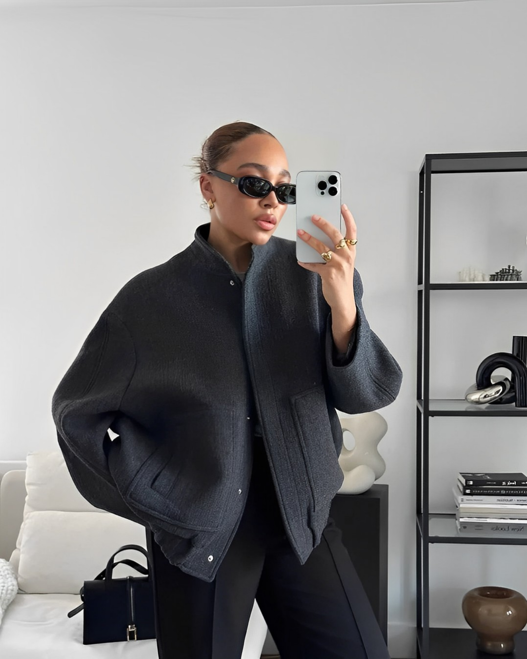 Tammie Jacket | Autumn Oversized Wool Bomber Jacket