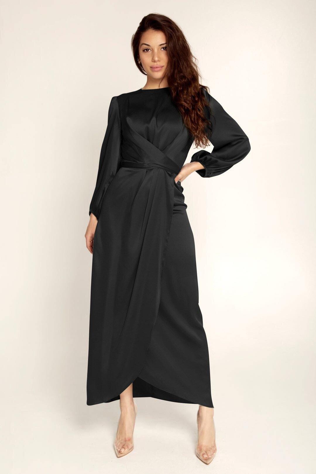 Federica Dress | Satin Long Elegant Gown