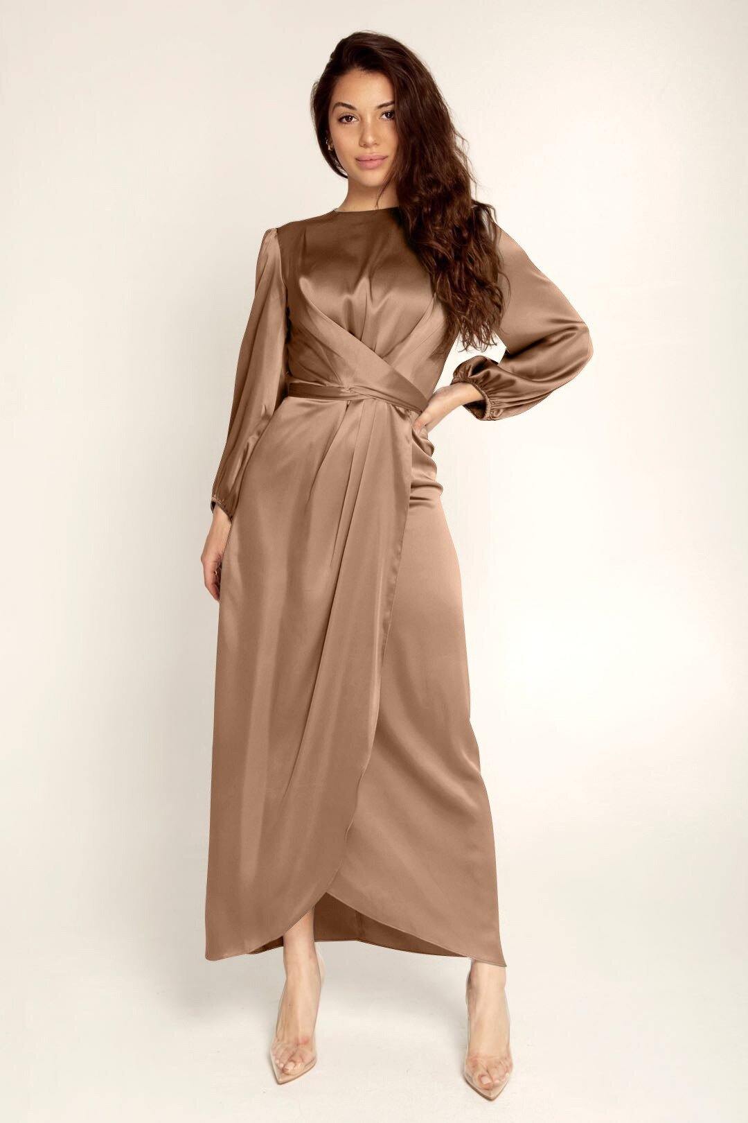 Federica Dress | Satin Long Elegant Gown