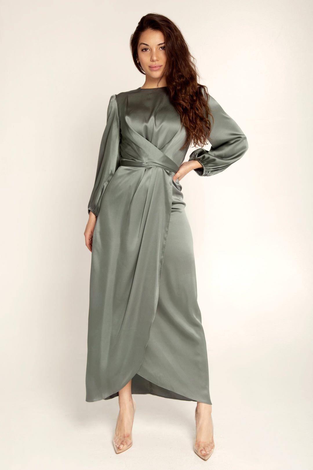 Federica Dress | Satin Long Elegant Gown