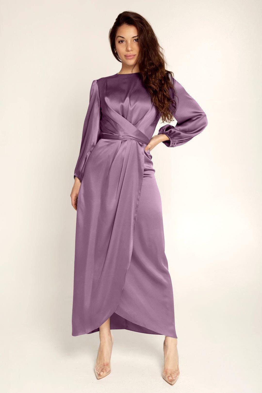 Federica Dress | Satin Long Elegant Gown