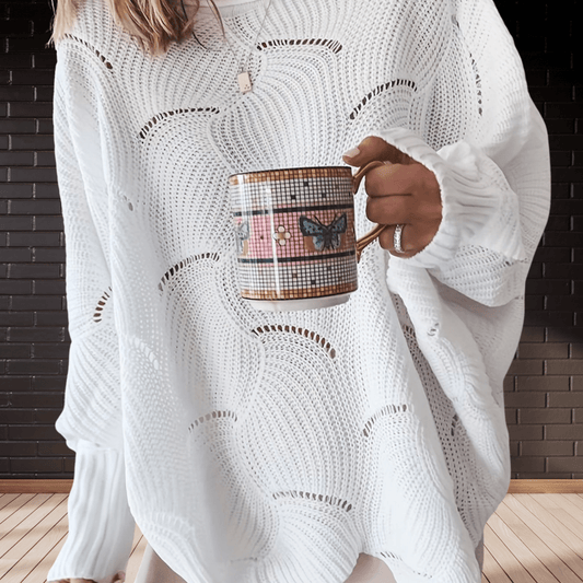 Velina Jumper | Autumn Oversized Knit Jumper with Wave Pattern