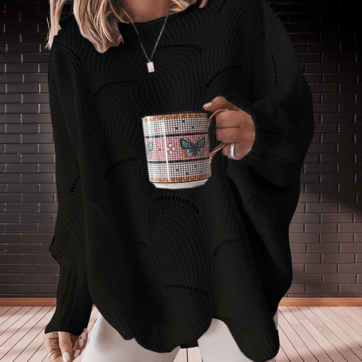Velina Jumper | Autumn Oversized Knit Jumper with Wave Pattern