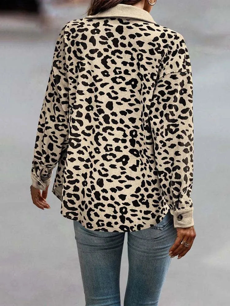 Tasmin Jacket | Autumn Leopard Print Corduroy Jacket