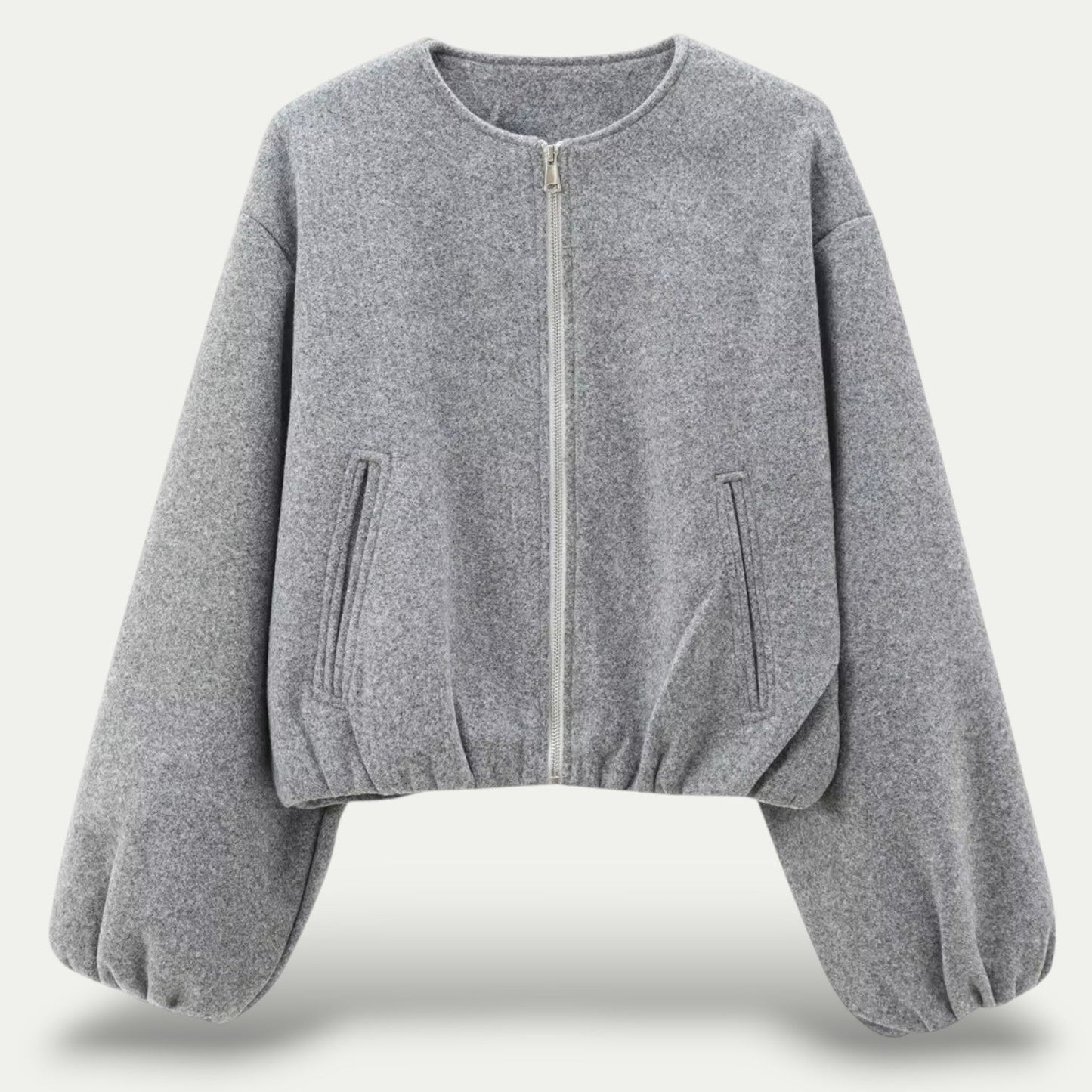 Valentina Jacket | Autumn Cropped Zip Bomber Jacket