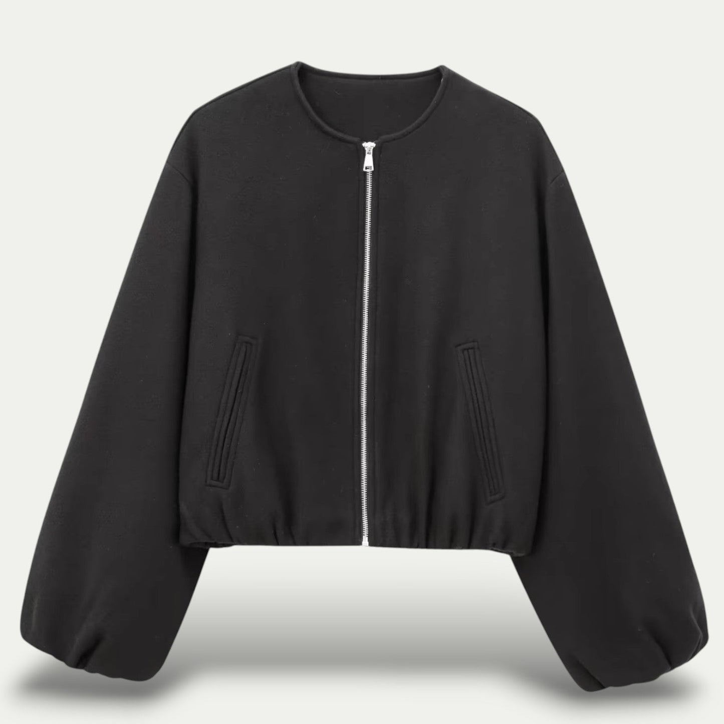 Valentina Jacket | Autumn Cropped Zip Bomber Jacket