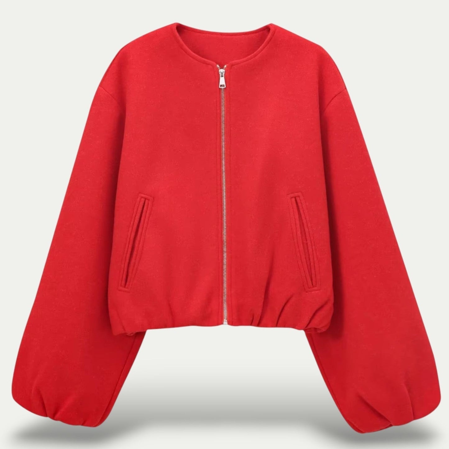 Valentina Jacket | Autumn Cropped Zip Bomber Jacket