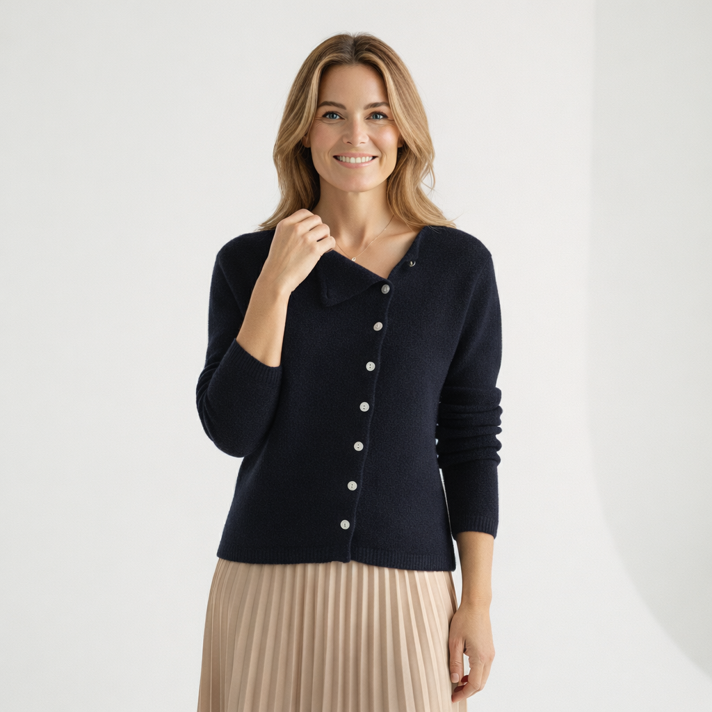 Eleanor Sweater | Winter Cashmere Cardigan with Button