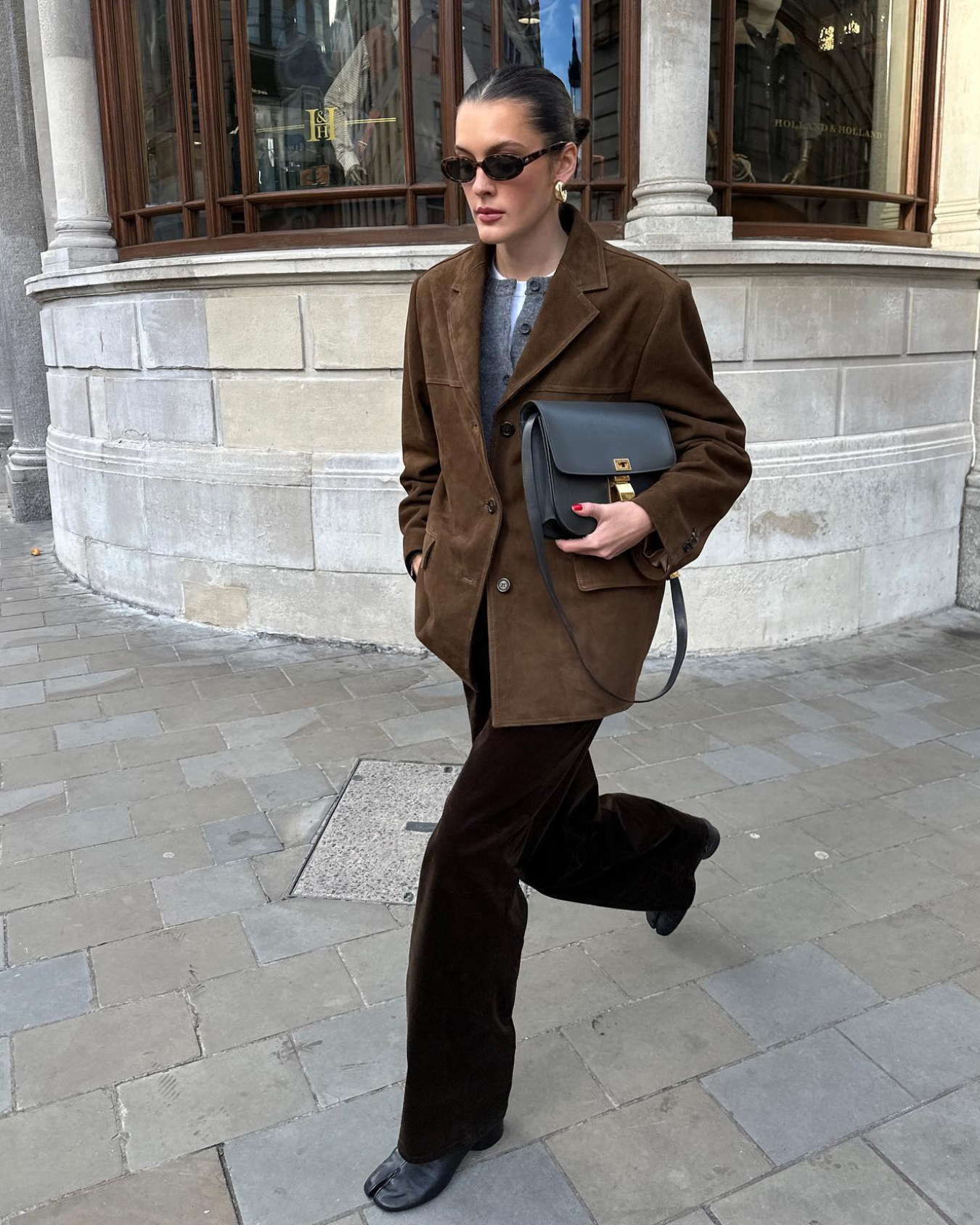 Sareena Blazer | Autumn Suede Buttoned Oversized Blazer