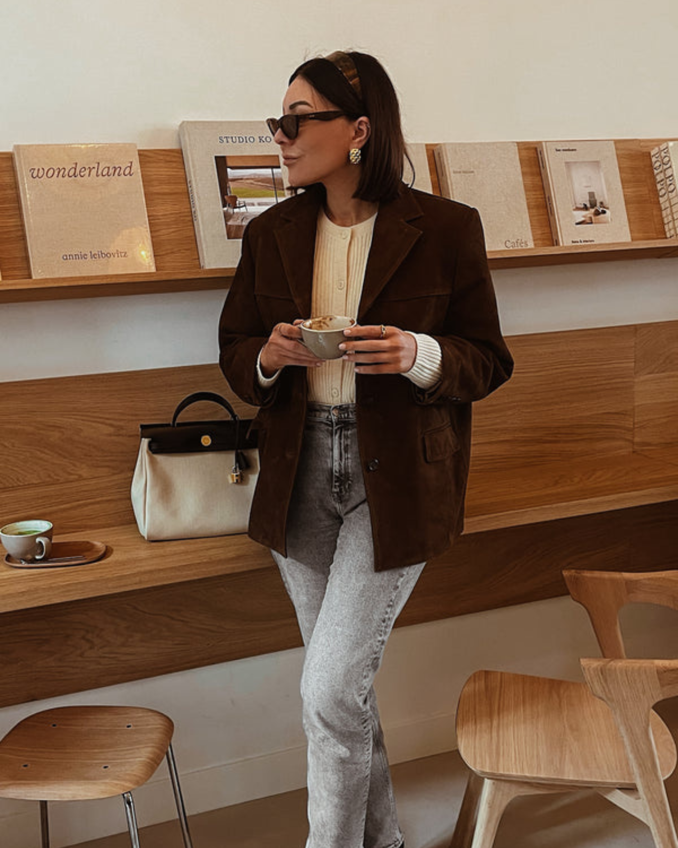 Sareena Blazer | Autumn Suede Buttoned Oversized Blazer