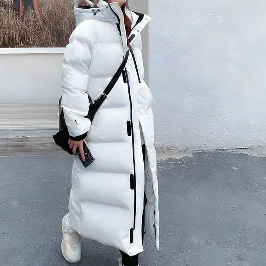 Senara Coat | Winter Long Puffer Coat with Hood