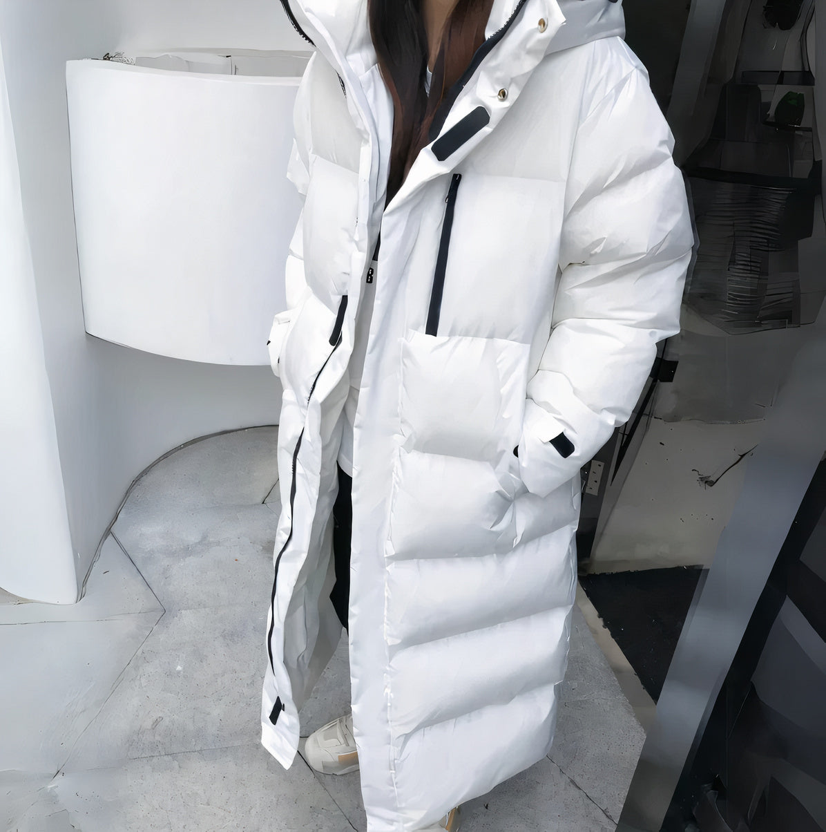 Senara Coat | Winter Long Puffer Coat with Hood