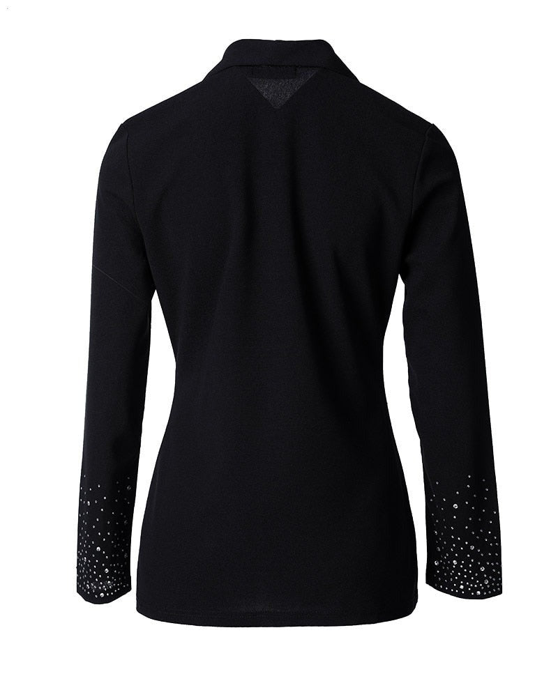 Femie Blazer | Black Studded Long-Sleeve Blazer