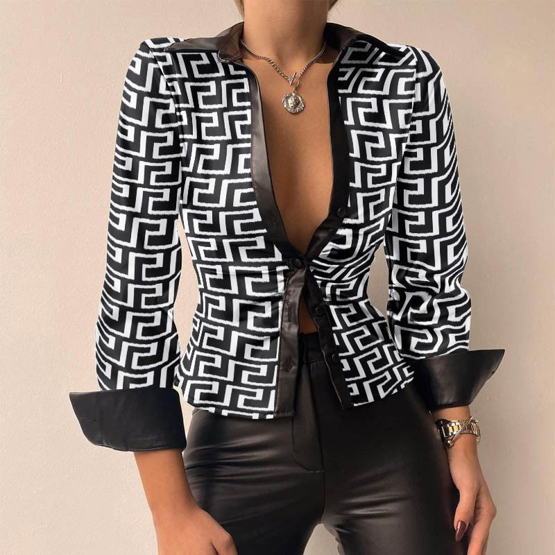 Lacey Blouse | Patchwork V-Neck Chic Style