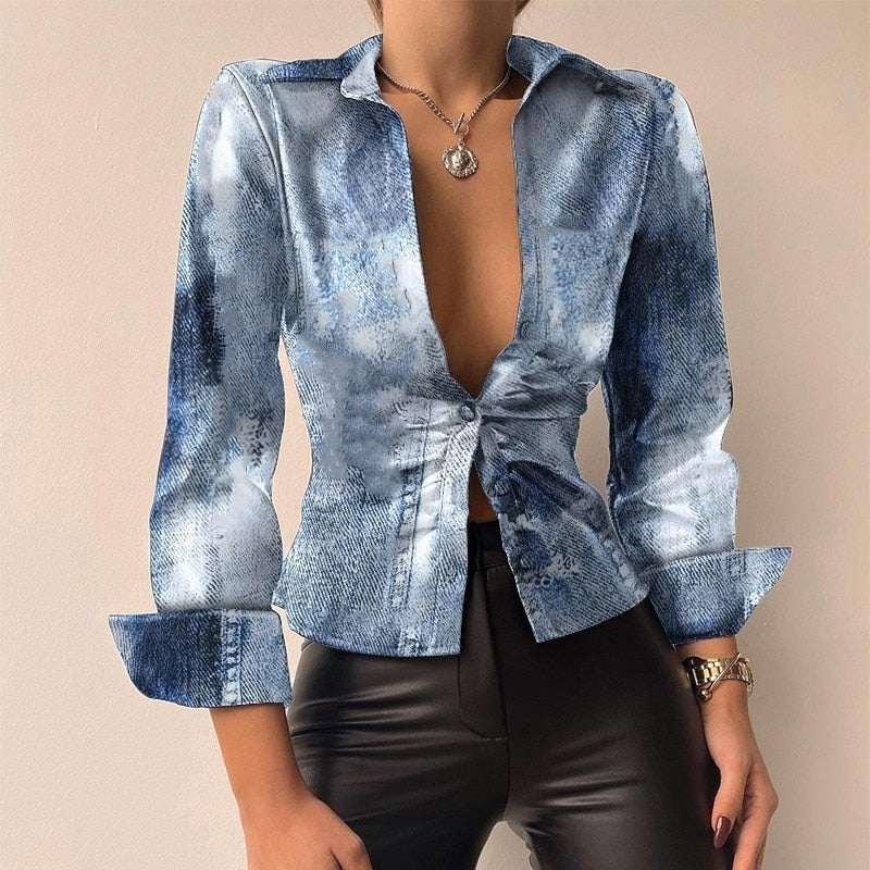 Lacey Blouse | Patchwork V-Neck Chic Style