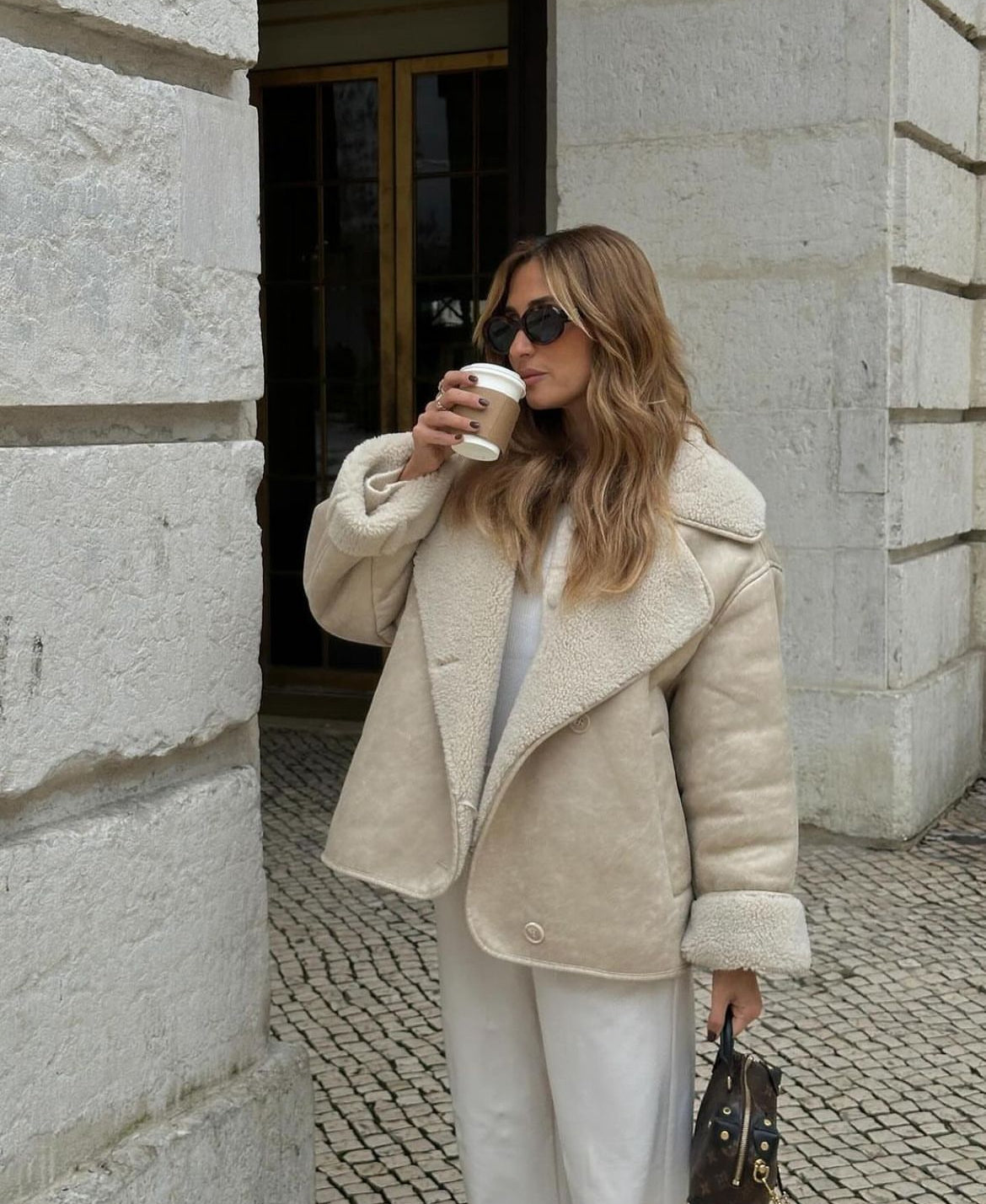 Sapphire Coat | Autumn Shearling-Lined Faux Suede Coat