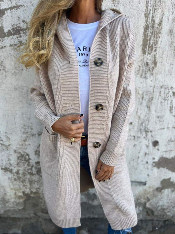 Valeria Cardigan | Autumn Long Buttoned Knit Cardigan