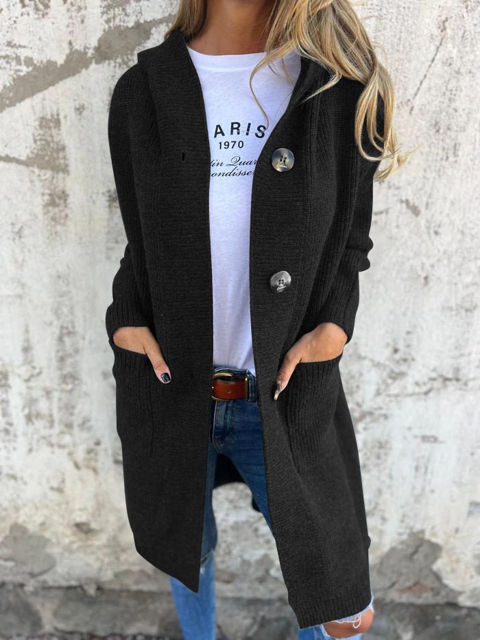 Valeria Cardigan | Autumn Long Buttoned Knit Cardigan