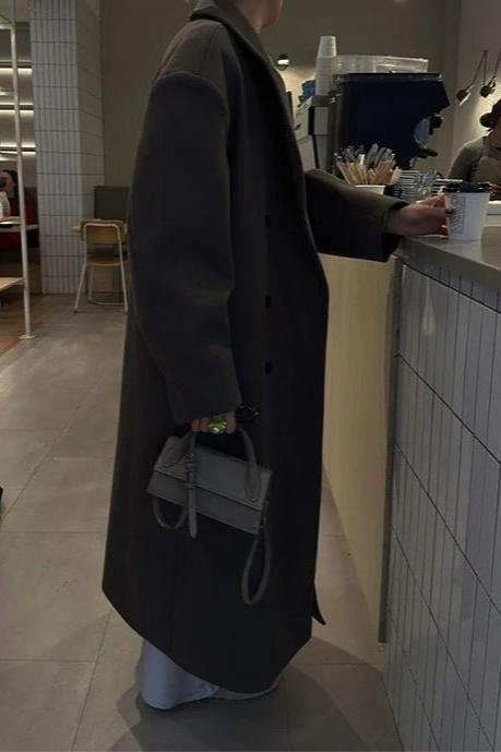 Sassa Coat | Autumn Elegant Double-Breasted Long Wool Coat