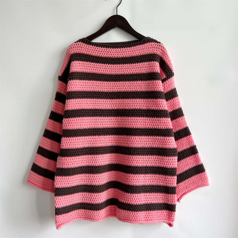 Yeona Jumper | Women's Autumn Striped Crochet Jumper