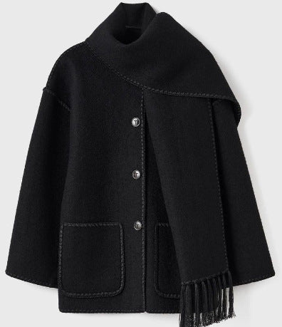Tabatha Coat | Autumn Fringe Wool Coat