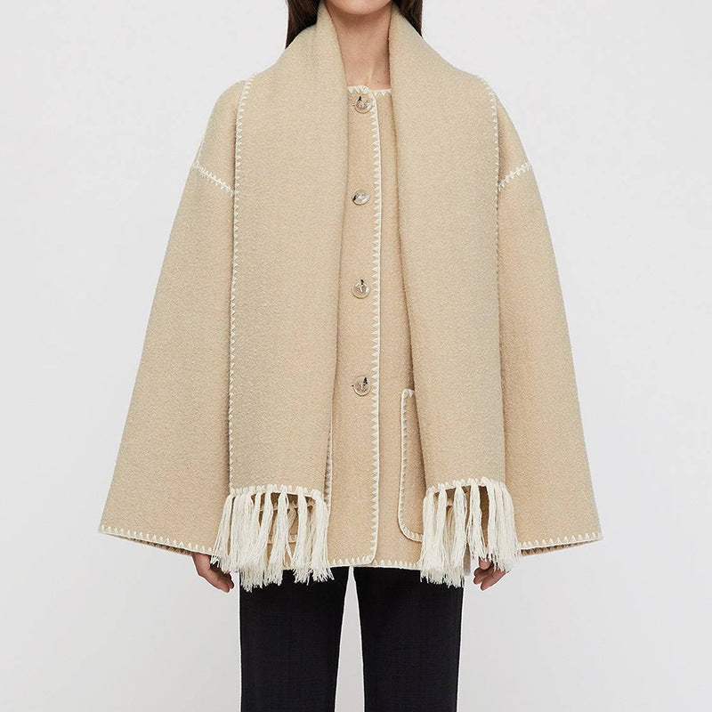 Tabatha Coat | Autumn Fringe Wool Coat