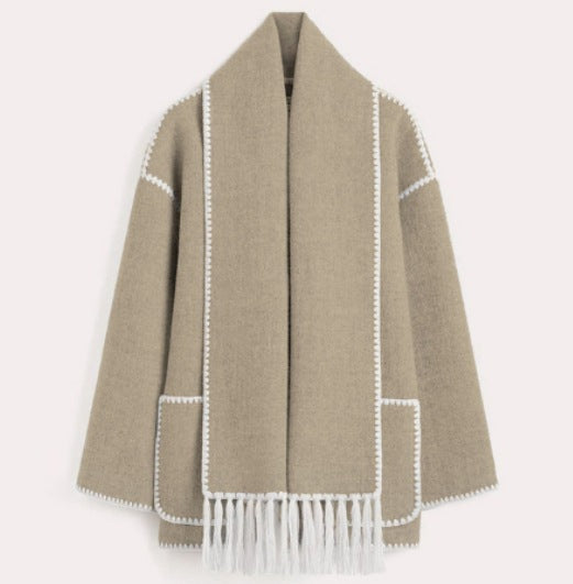 Tabatha Coat | Autumn Fringe Wool Coat