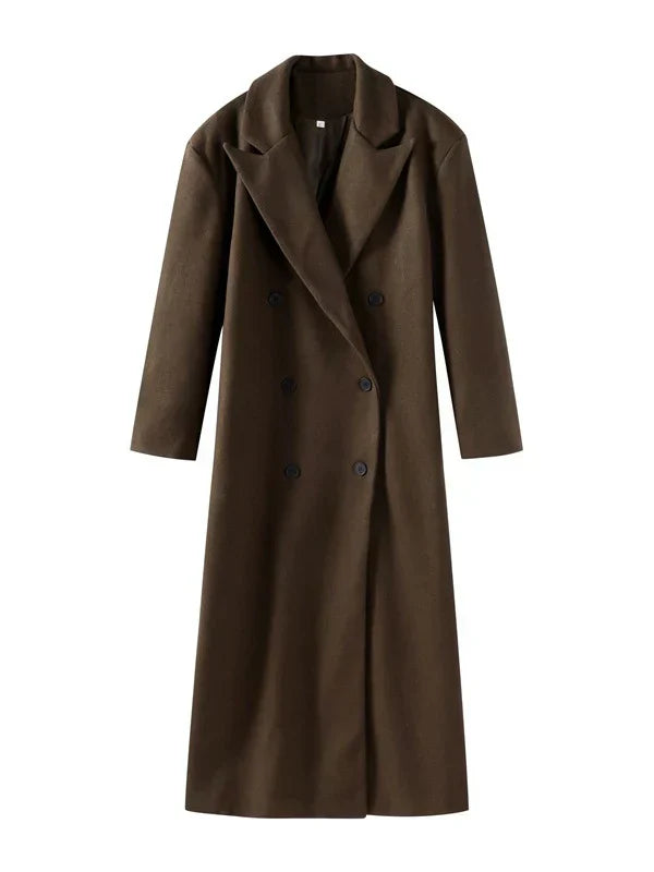 Sassa Coat | Autumn Elegant Double-Breasted Long Wool Coat